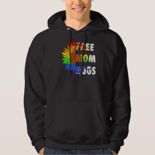 Free Pride Mum Hugs Sunflower Lgbtq Rainow Graphic Hoodie