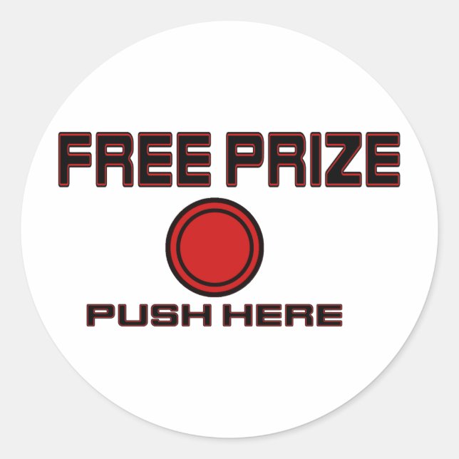 Free Prize Classic Round Sticker (Front)