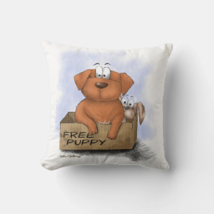 Free Puppy Cartoon Plus 1 Cushion