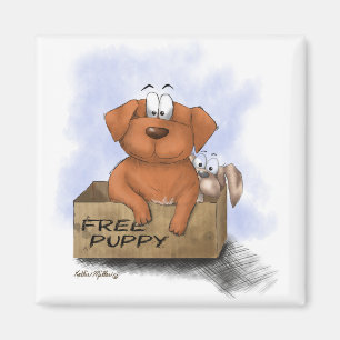 Free Puppy Cartoon Plus 1 Magnet