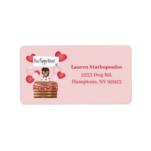 Free Puppy Kisses Valentine Dog Label