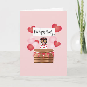 Free Puppy Kisses Valentine Dog Red Card