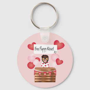 Free Puppy Kisses Valentine Dog Red Key Ring