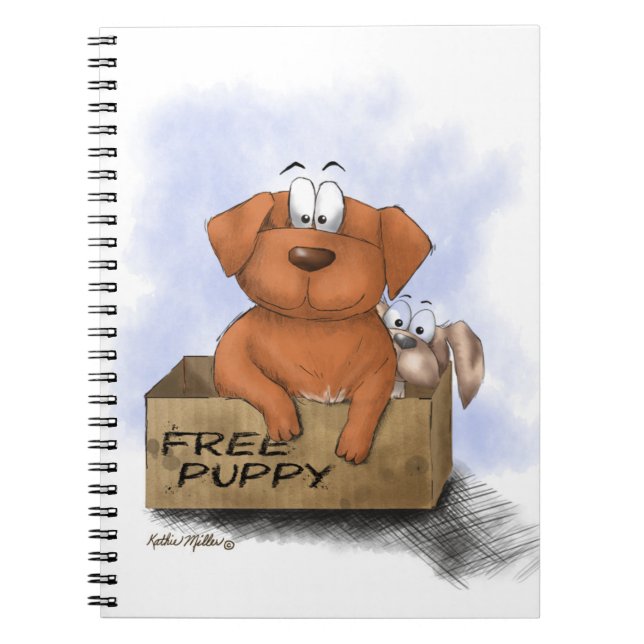 Free Puppy Plus 1 Cartoon Notebook (Front)