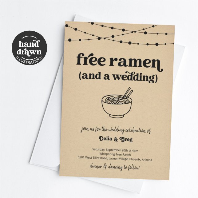 Free Ramen Funny Wedding Invitation (Creator Uploaded)
