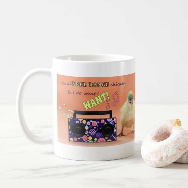 Free Range Chicken Funny Mug (With Donut)