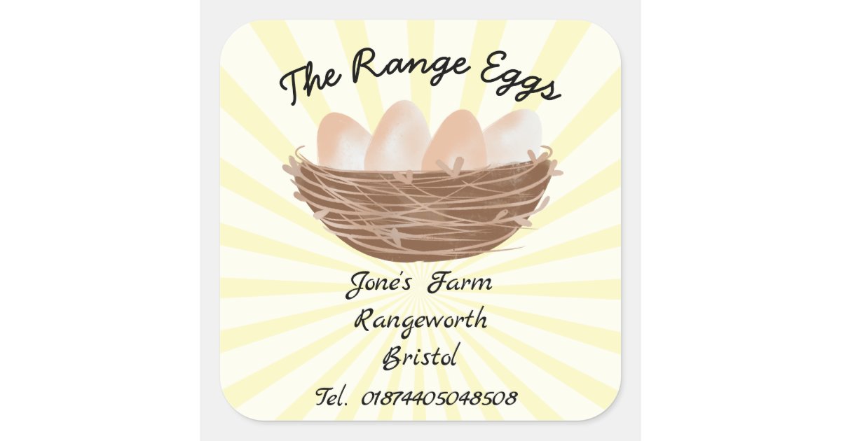 free range egg box Label farm shop | Zazzle.co.uk