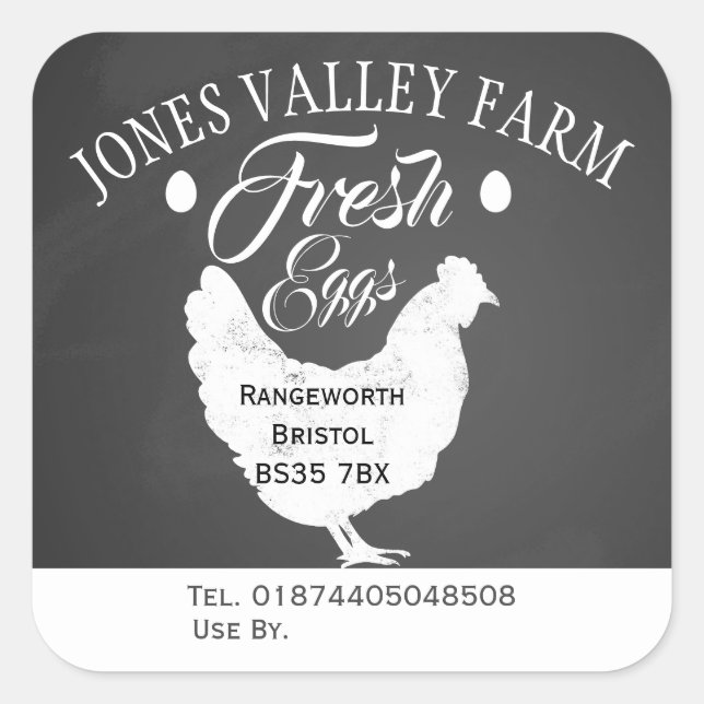 free range egg box Label farm shop (Front)