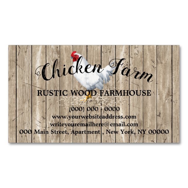 Free Range Egg Farm Magnetic Business Card (Front)