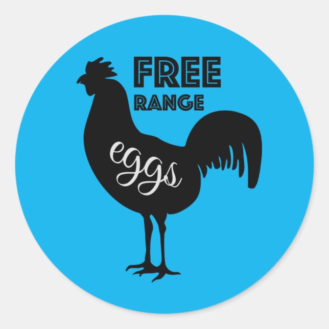 Free Range Eggs Classic Round Sticker (Front)