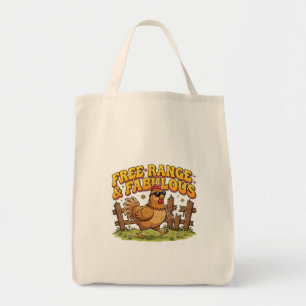FREE RANGE & FABULOUS Funny Chicken Tote Bag