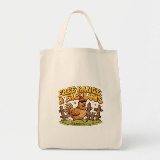 FREE RANGE & FABULOUS Funny Chicken Tote Bag