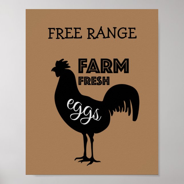 Free Range Farm Fresh Eggs Poster (Front)