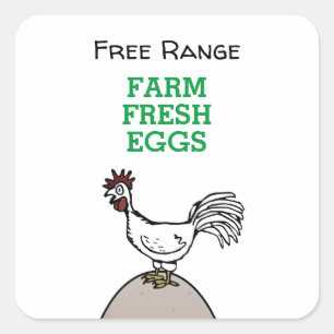 Free Range Farm Fresh Eggs Square Sticker