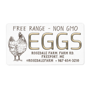 Free Range NON GMO Egg Carton Label Gold Embossed