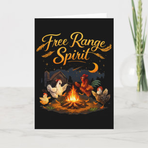 Free Range Spirit Country Farm Pun Chicken Campfir Card