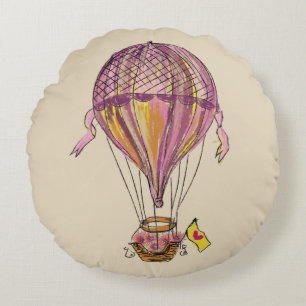 Free Ride Hotair balloon Round Cushion