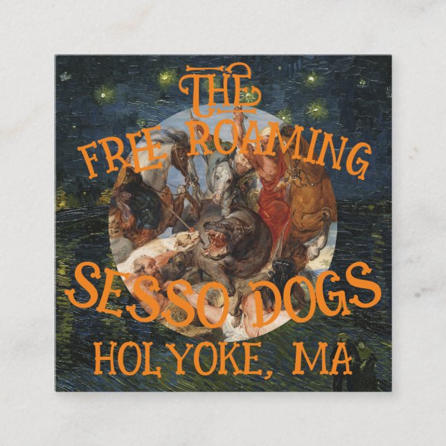 FREE ROAMING SESSO DOGS HOLYOKE MA MASSUCHUSETTS ENCLOSURE CARD (Front)