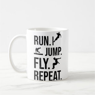 Free Runner Run Jump Fly Repeat Parkour Coffee Mug