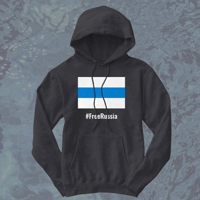 Free Russia - English - White Blue White Flag Hoodie (Creator Uploaded)