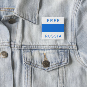 Free Russia new flag 15 Cm Square Badge