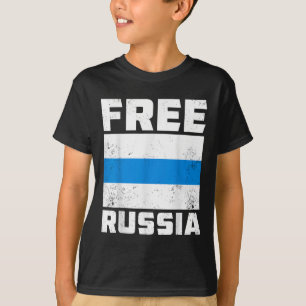 Free Russia New Russian Flag White Blue Anti-war P T-Shirt