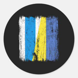 Free Russia Ukraine Half Flag Russian Opposition U Classic Round Sticker