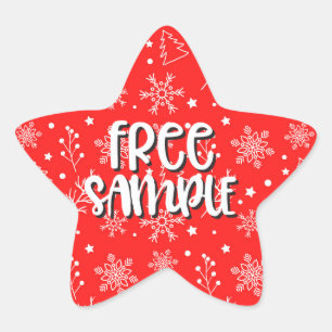 Free sample christmas star sticker