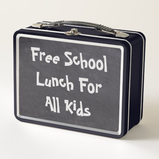 Free School Lunch For All Kids Metal Lunch Box (Front)