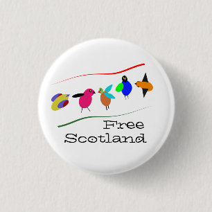 Free Scotland Cartoon Bird Pinback 3 Cm Round Badge