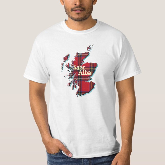 Free Scotland Scottish Map Saor Alba T-shirt (Front)