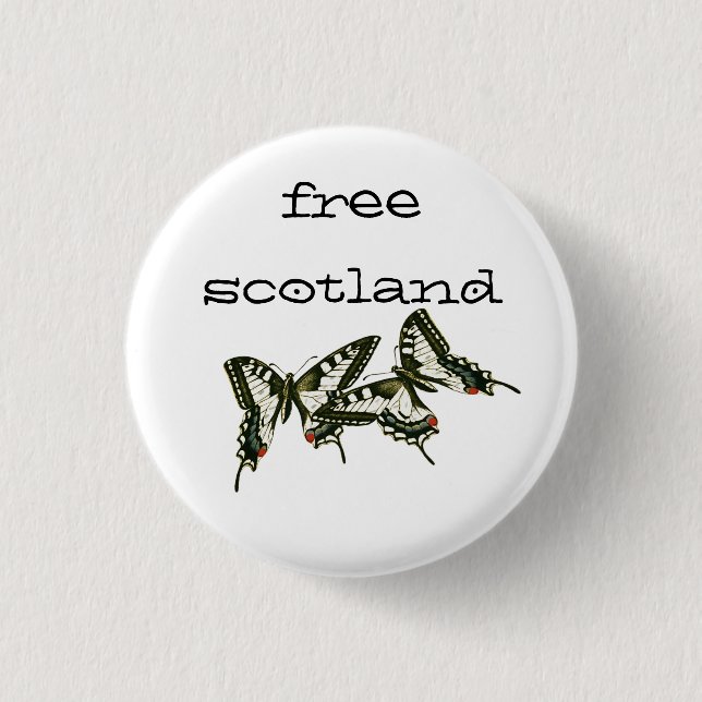 Free Scotland Swallowtail Butterflies Pinback 3 Cm Round Badge (Front)
