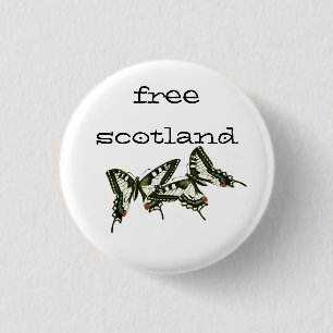 Free Scotland Swallowtail Butterflies Pinback 3 Cm Round Badge