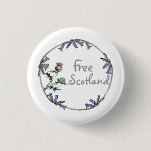 Free Scotland Thistle Bluebell Independence Button