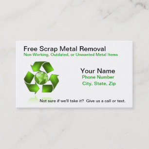 Free Scrap Metal Removal Business Card