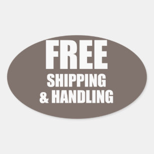 FREE SHIPPING AND HANDLING OVAL STICKER