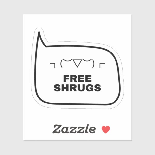 FREE SHRUGS Funny Kaomoji Japanese Emoticons  (Sheet)