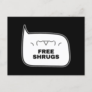FREE SHRUGS Funny Kaomoji Japanese Emoticons 2 Postcard