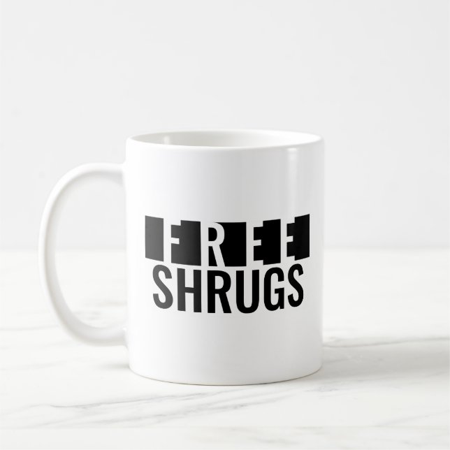 Free Shrugs Minimalist Classic Mug (Left)