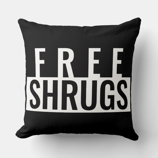 Free Shrugs Minimalist Throw Pillow (Front)