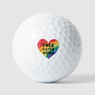 Free Sister Hugs LGBT Gay Lesbian Pride Month Rain Golf Balls