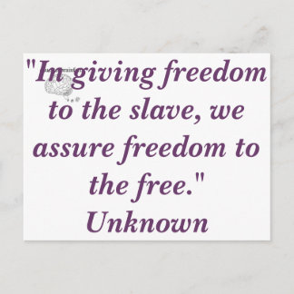 Free Slaves Postcard