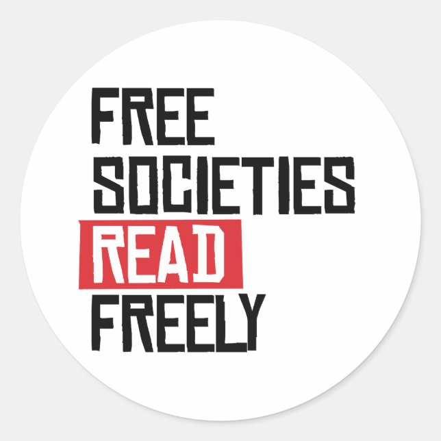 Free societies read freely classic round sticker (Front)