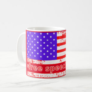 FREE SPEECH ARMY distressed american flag edition Coffee Mug
