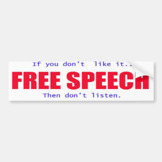 Free Speech Bumper Sticker