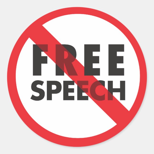 FREE SPEECH CLASSIC ROUND STICKER (Front)