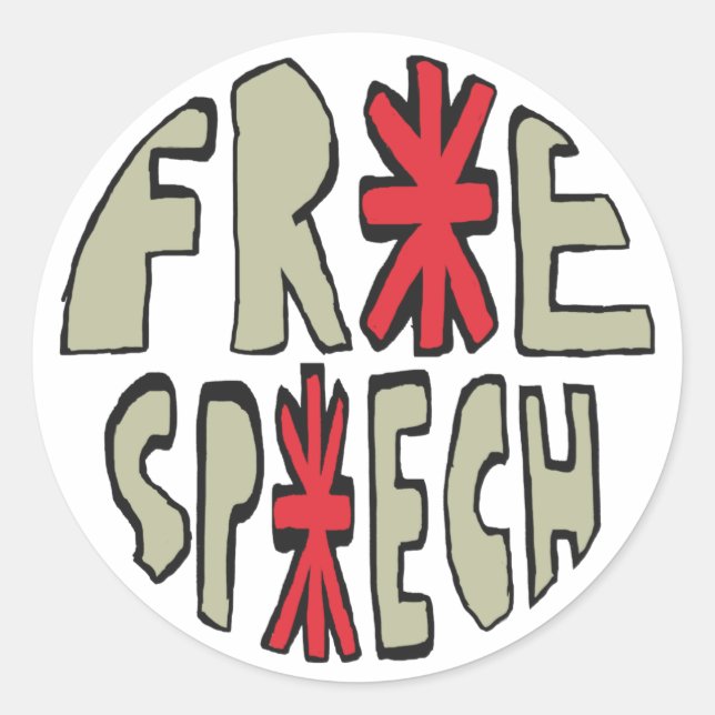 Free Speech Classic Round Sticker (Front)