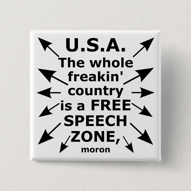 Free Speech Coast to Coast 15 Cm Square Badge (Front)