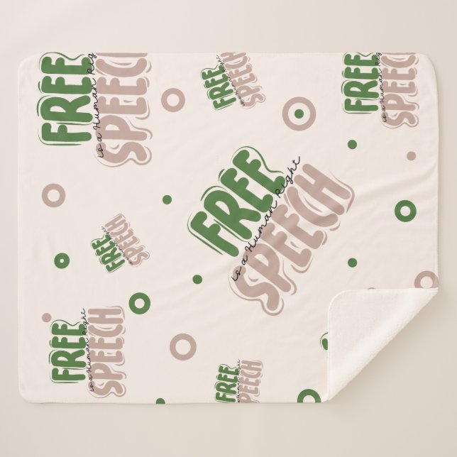 Free Speech Is a Human Right Sherpa Blanket (Front (Horizontal))