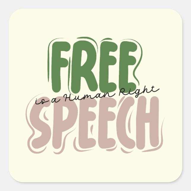 Free Speech Is a Human Right Sticker (Front)